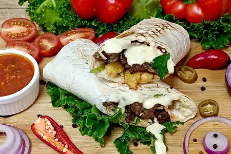 Острая шаурма с говядиной