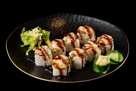 Запеченный ролл Цезарь под моцареллой