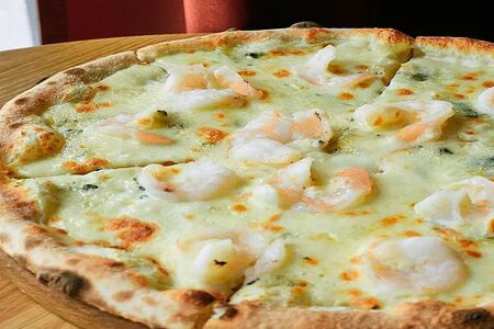 С креветками и сыром горгондзола