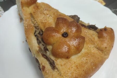 Пирог с капустой и грибами постный