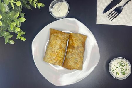 Блины с ветчиной и сыром 