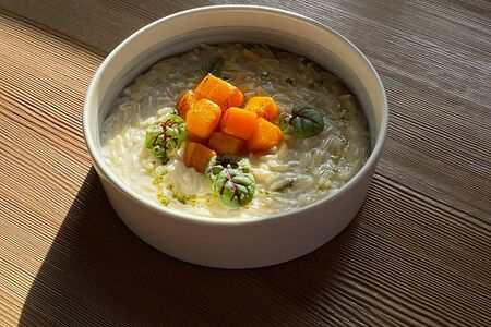 Паста ризони с запеченной тыквой