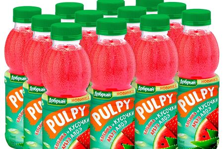 Напиток Pulpi Арбуз-клубника с кусочками алоэ