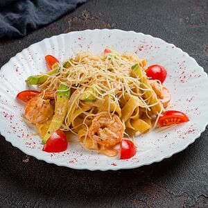 Феттуччине с креветками