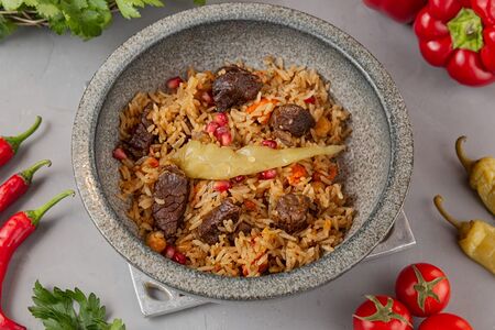 Плов с говядиной и нутом