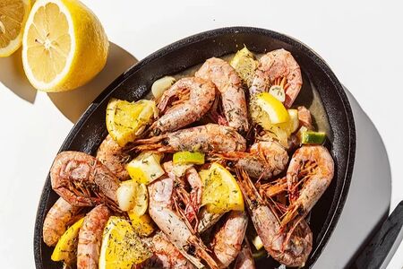 Креветки с апельсином