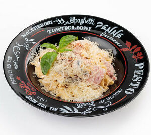 Феттуччине с ветчиной и грибами