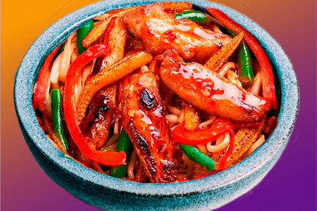 Вок с курицей в соусе терияки