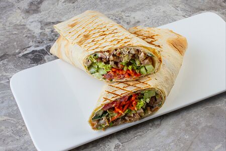 Шаурма сырная с курицей