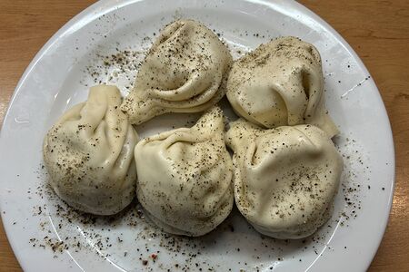 Хинкали с шампиньонами вареные