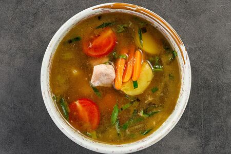 Уха с лососем