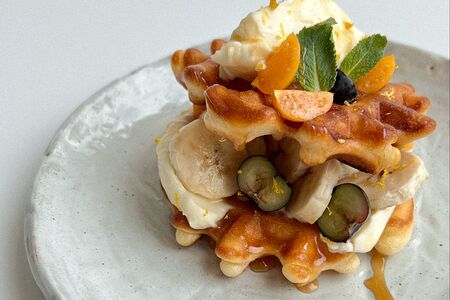 Бельгийские вафли с кремом из маскарпоне 