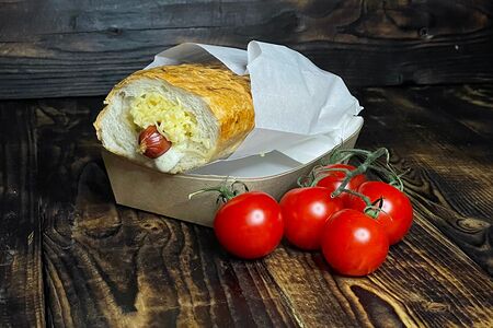 Хот-дог Охотничий с 1 охотничий сосиской