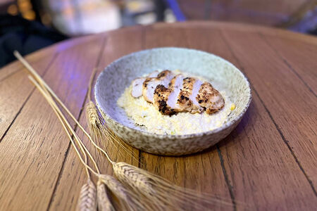 Куриное филе с пастой орзо