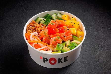 Поке с лососем, манго и авокадо Мама Калифорния