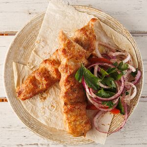 Люля-кебаб из курицы с сыром и шампиньонами