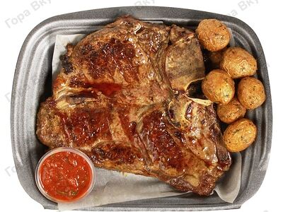 Стейк тибон мраморная телятина на углях