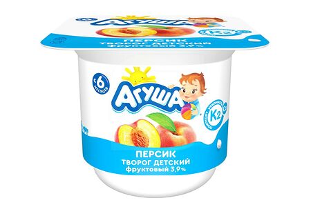 Агуша Творог фруктовый Персик 3,9%