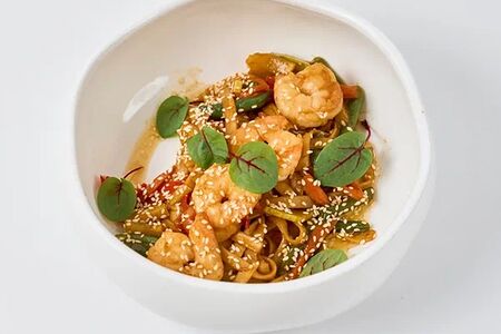 Удон с креветками