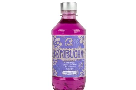 Комбуча Lava Superfood Kombucha Зеленый чай, цветы Клитории, Лемонграсс, Лаванда