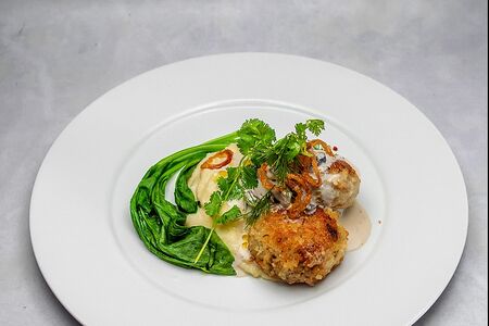 Щучьи котлеты с картофельным пюре