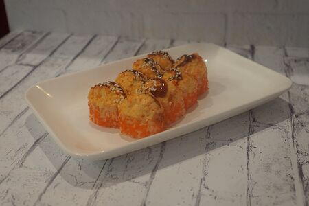 Запеченный с креветками