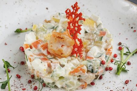 Оливье с креветкой