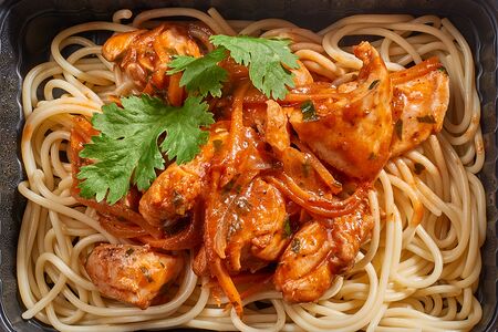 Чахохбили со спагетти