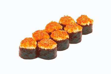 Фирменный ролл с лососем и креветкой