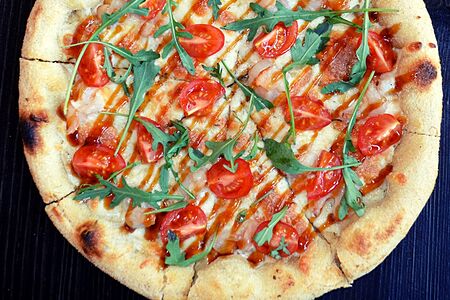 С креветками и томатами черри