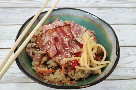 Тяхан с беконом