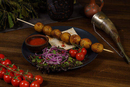 Картофель черри на мангале