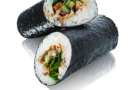 Суширрито с угрём и крабом