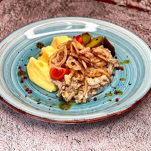 Бефстроганов из мраморной говядины