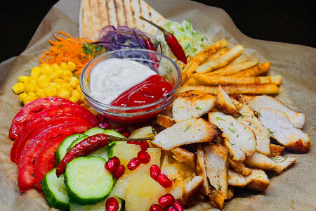 Открытая Шаурма на тарелке