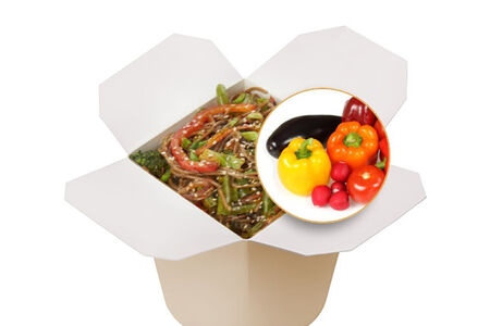 Лапша соба с овощами