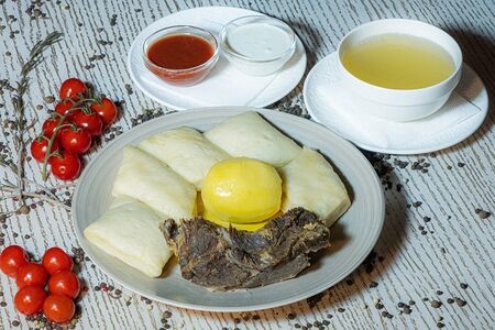 Хинкал Аварский с сушеным мясом. говядины