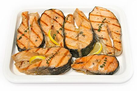 Стейк семги на гриле