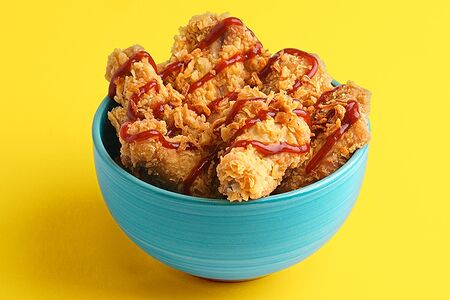 С соусом барбекю лайт и жареным луком