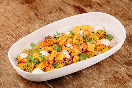 Кукуруза на огне с йогуртом