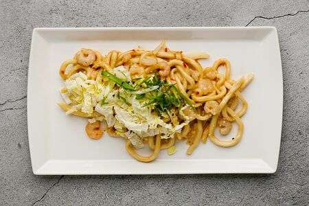 Вок с креветками