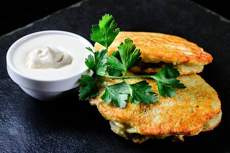 Драники, фаршированные грибами