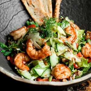 Микс-салат с креветками