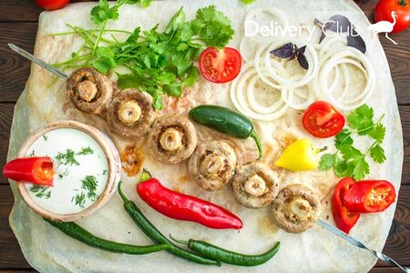 Шампиньоны на мангале