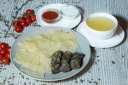 Хинкал Лезгинский (Кумыкский) с сушеной колбасой говяжьей