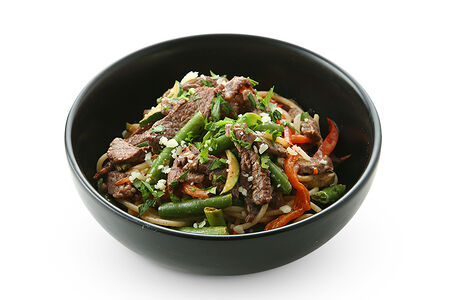 Вок сливочный с говядиной