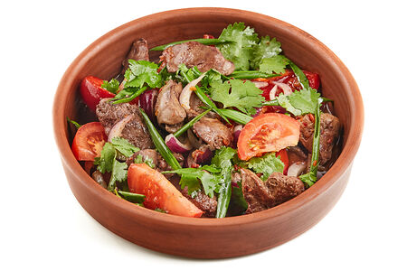 Острый салат с печенью