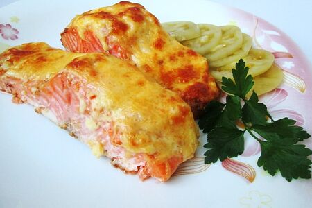 Семга запеченная в сырной корочке