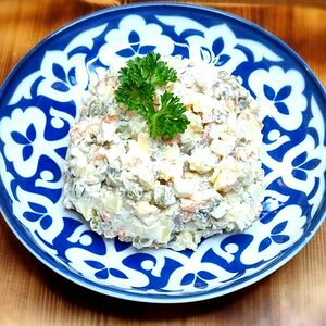 Оливье с говядиной