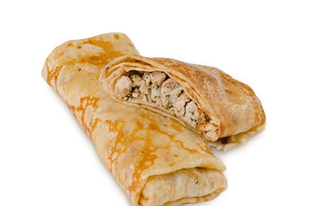 Блинчики с курицей, грибами и сыром S